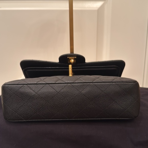 Chanel Medium black double flap Caviar leather with gold hardware  - Picture 7 of 8
